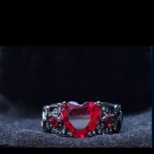 Heart-Shaped Red Gemstone Ring